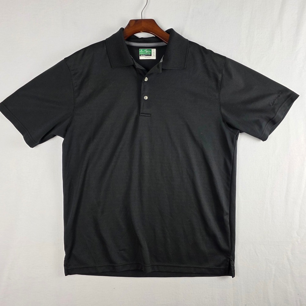 Ben Hogan Men's Black Performance PowerAir Sleeve Logo Polo Shirt Size L